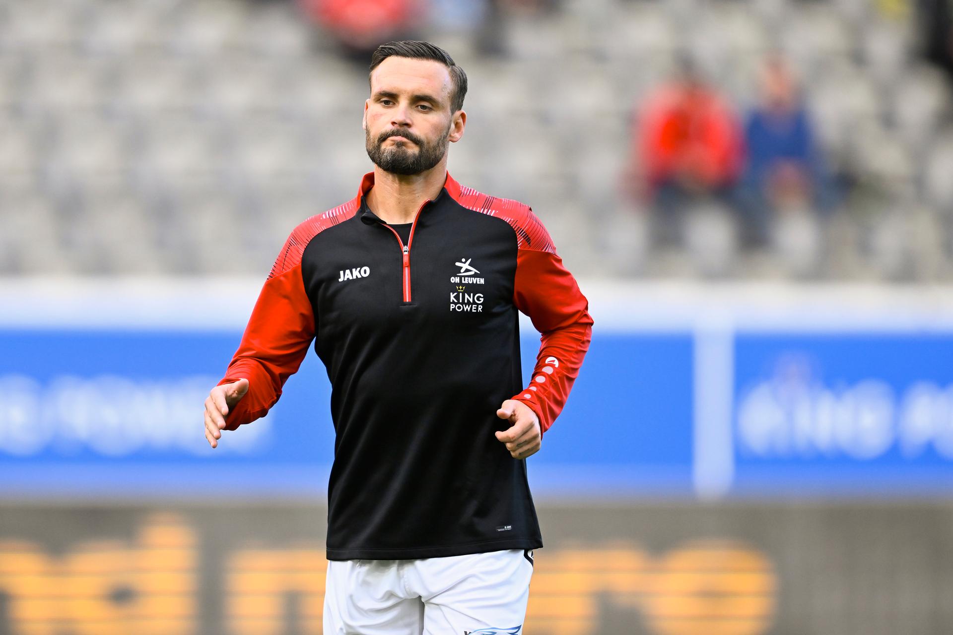 OHL's Birger Verstraete pictured before a soccer match between Oud-Heverlee Leuven and Royal Francs Borains, Saturday 17 October 2026 in Heverlee, a game in the 1/16 final of the Croky Cup Belgian cup competition. BELGA PHOTO JOHAN EYCKENS