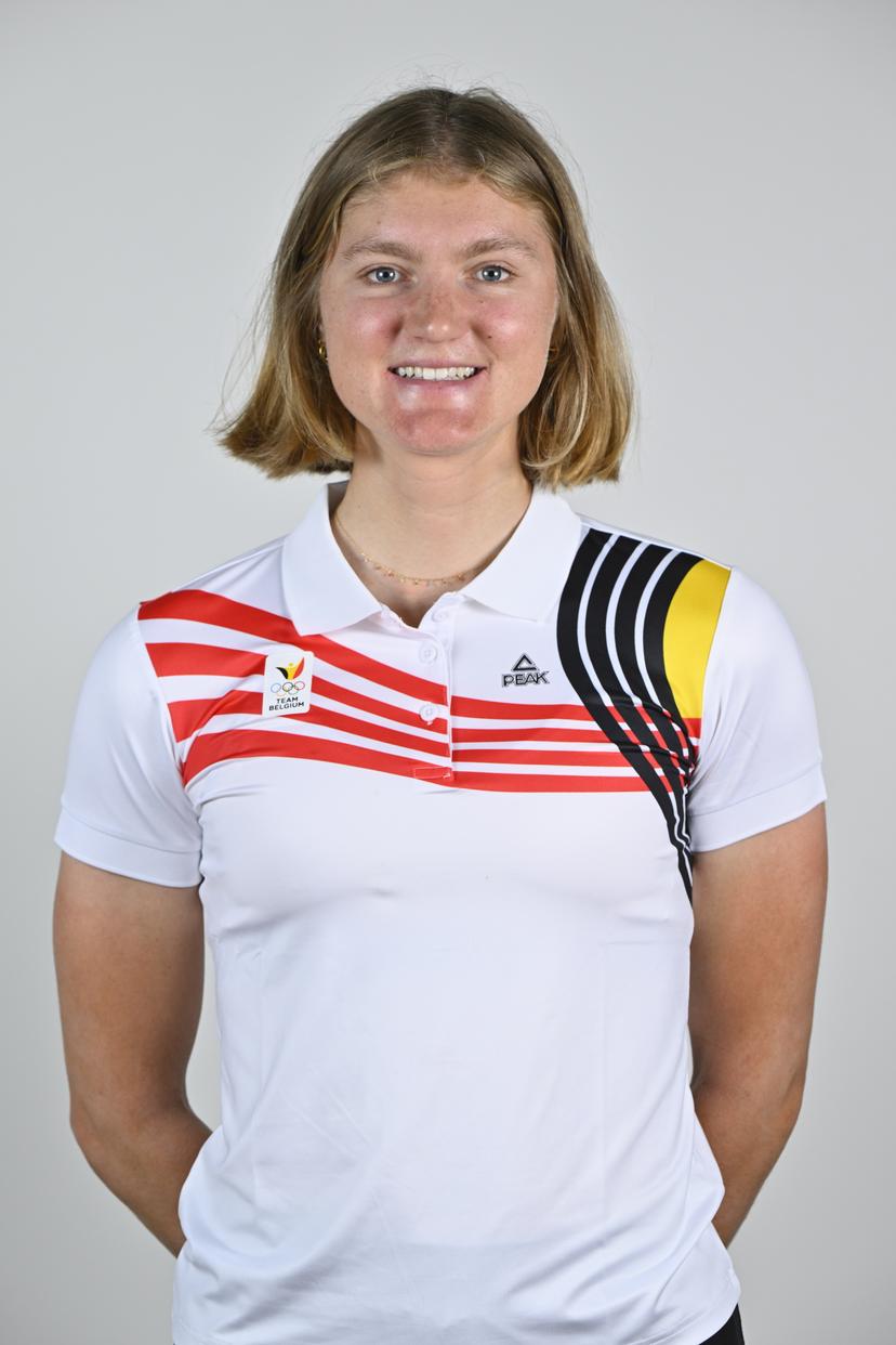 Athlete Maya Cloetens poses for the photographer during the annual training camp of Team Belgium (19-25/05), in Rio Maior, Portugal, Friday 23 May 2025. BELGA PHOTO ERIC LALMAND