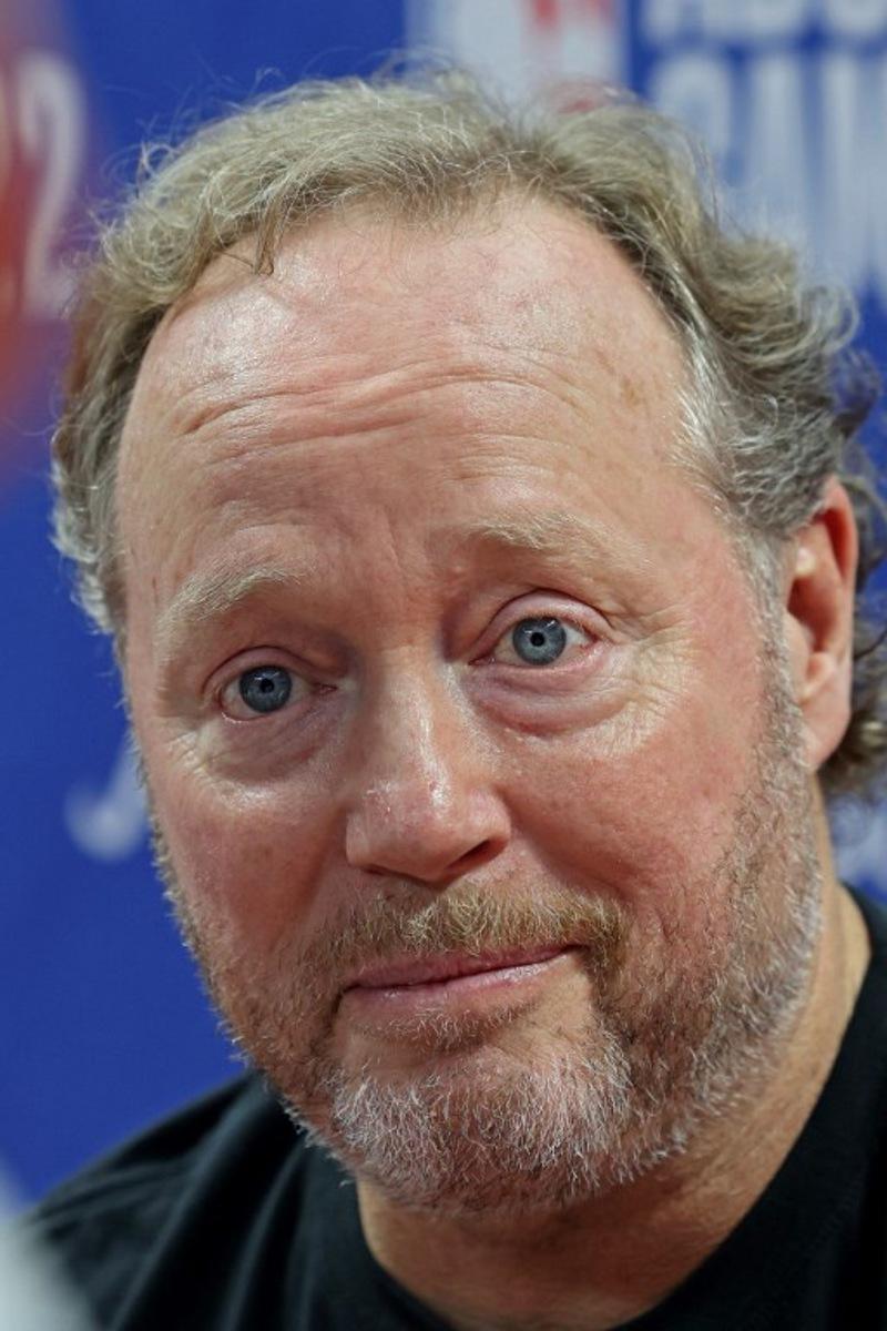 Milwaukee Bucks' coach Mike Budenholzer attends a press conference ahead of the NBA pre-season basketball match between Milwaukee Bucks and Atlanta Hawks at Etihad Arena on Yas Island in Abu Dhabi, on October 5, 2022.  Giuseppe CACACE / AFP