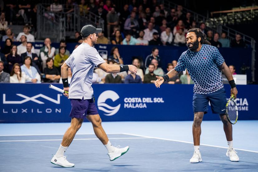 US' Christian Harrison and US Evan King pictured in action during the European Open ATP tennis tournament in Brussels, on Sunday 19 October 2025. This year's edition of the tournament is taking place from 12 to 19 October 2025. BELGA PHOTO JASPER JACOBS