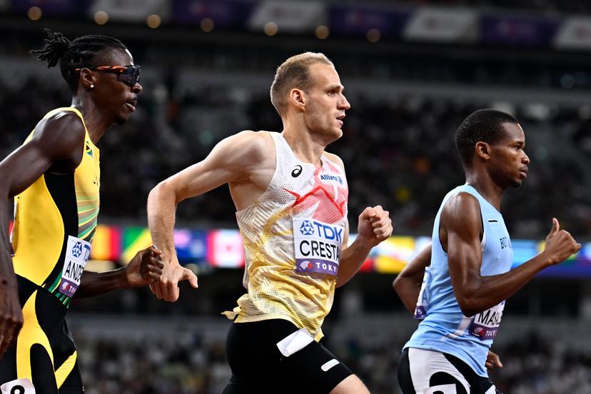 Belgian Eliott Crestan pictured in action during the 800m men heats, at the World Athletics Championships in Tokyo, Japan, on Tuesday 16 September 2025. The outdoor Worlds are taking place from 13 to 21 September. BELGA PHOTO JASPER JACOBS