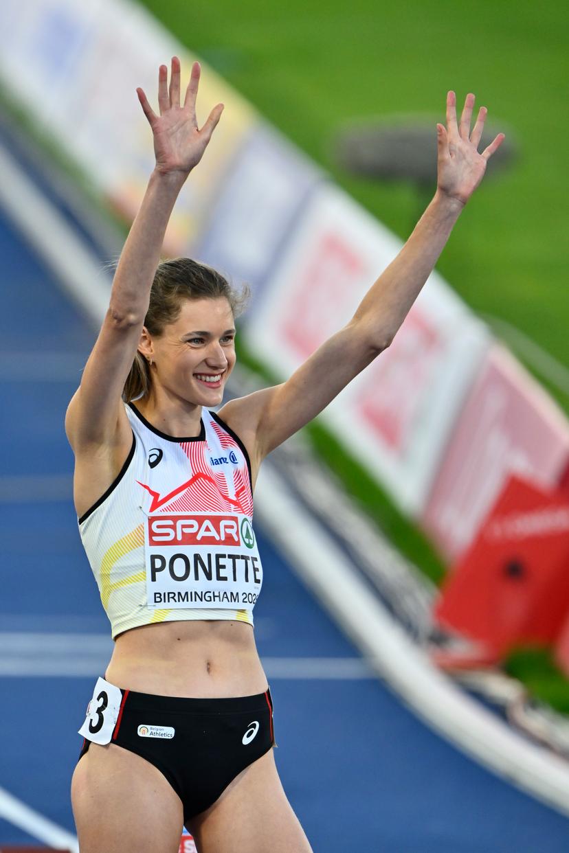 Belgian Helena Ponette pictured during the Women's 400m final  on the sixth day of the European Athletics Championships (August 10-18) in Birmingham, United Kingdom, on Saturday 15 August 2026. BELGA PHOTO ERIC LALMAND