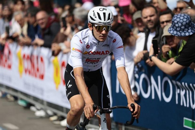 UAE Team Emirates - XRG Spanish rider Igor Arrieta arrives at the presentation prior the 7th stage of the Giro d'Italia 2026 - Tour of Italy cycling race between Formia and Blockhaus, Italy, on May 15, 2026.  Luca Bettini / AFP
