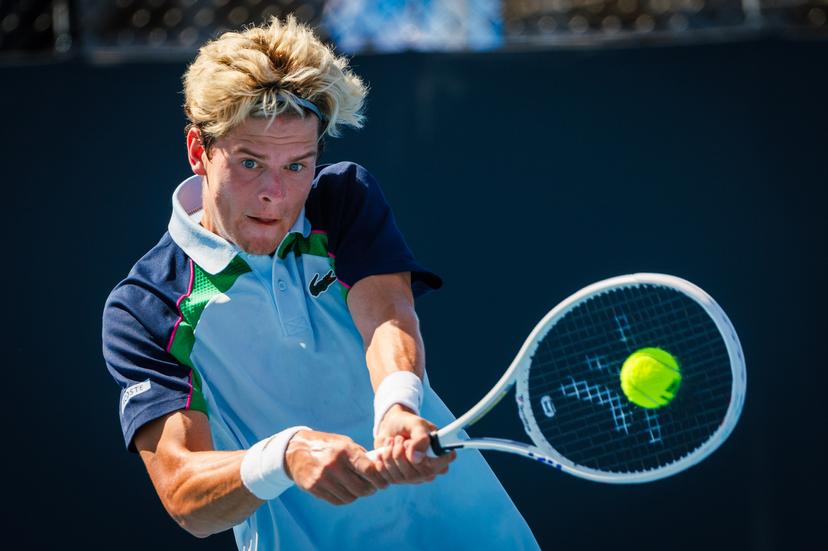 Belgian Alexander Blockx pictured during a men's qualifying singles first round game between Belgian Blockx and American Spizzirri, at the 'Australian Open' Grand Slam tennis tournament, Tuesday 07 January 2025 in Melbourne Park, Melbourne, Australia. The 2025 edition of the Australian Grand Slam takes place from January 14th to January 28th. BELGA PHOTO PATRICK HAMILTON