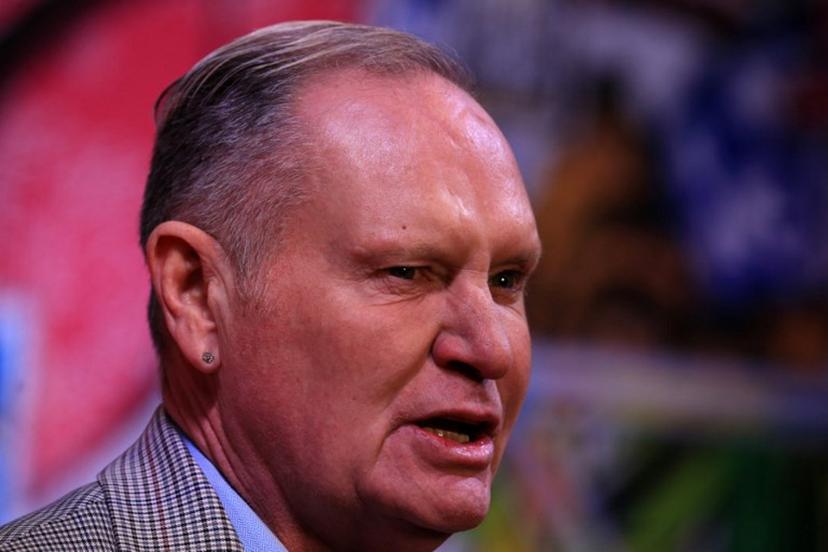 Former Tottenham Hotspur and England footballer Paul Gascoigne  poses upon arrival to attend the World Premiere of ROBBO: The Bryan Robson Story, in Manchester, northern England on November 25, 2021.  Lindsey Parnaby / AFP