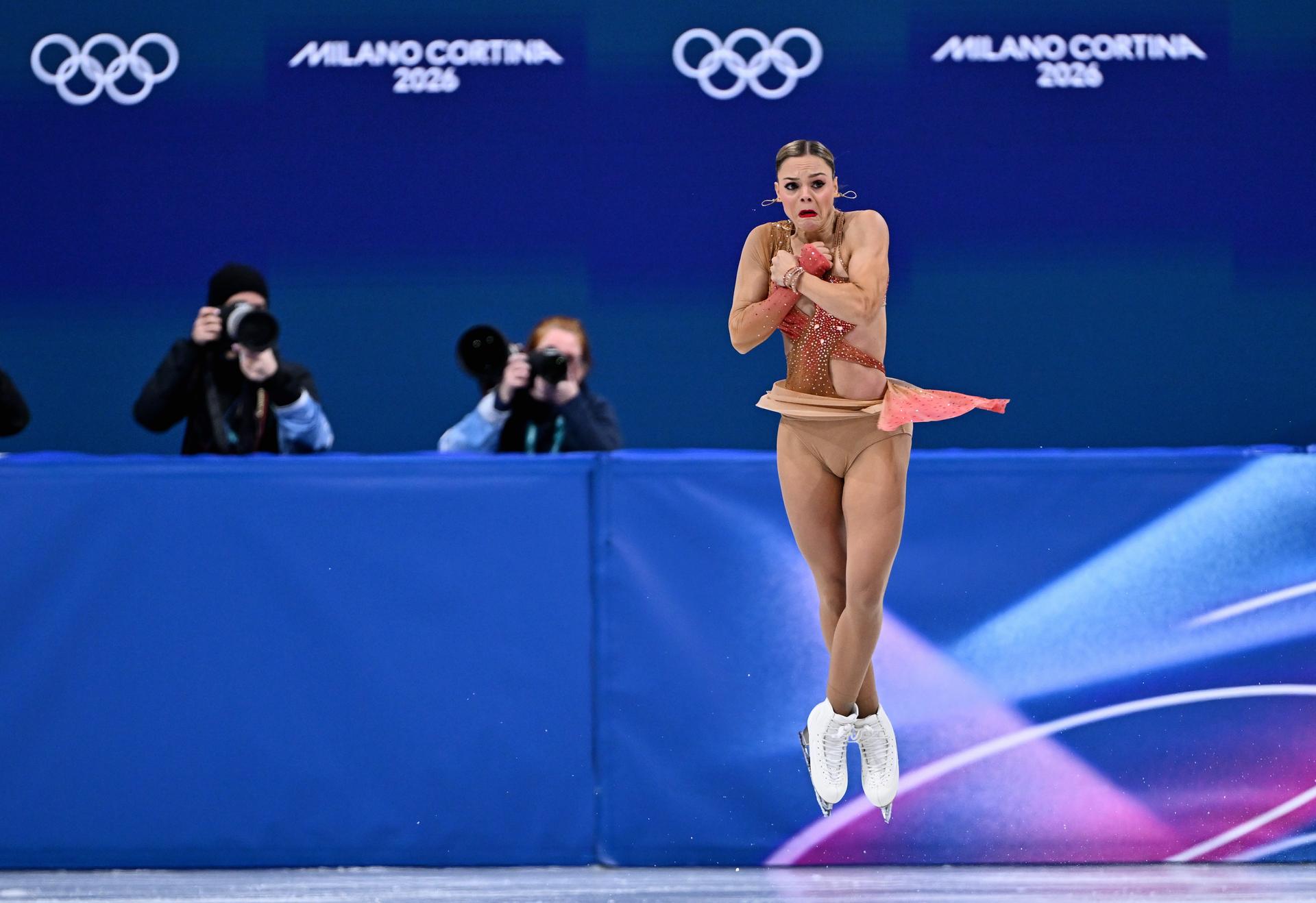 Belgian figure skater Loena Hendrickx pictured in action during the free program of the Women's Figure Skating competition at the Milano Cortina 2026 Olympic Winter Games, on Thursday 19 February 2026 in Milan, Italy. The XXV Winter Olympics take place from 6 to 22 February 2026 in Italy. BELGA PHOTO JASPER JACOBS