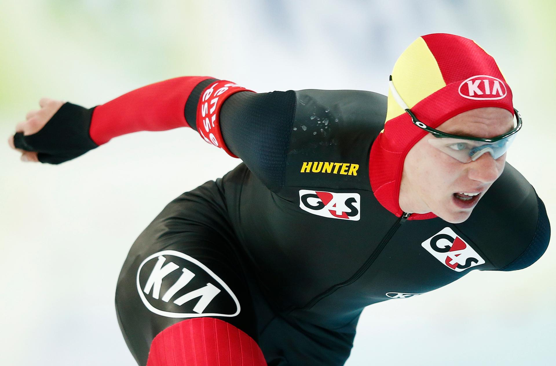 20130322 - SOTSJI, RUSSIA:  Belgian ice skater Bart Swings in action during the final of the 5000 m event at the World Championship in the Adler Arena in Sotsji, Russia, Friday 22 March 2013.  BELGA PHOTO JERRY LAMPEN