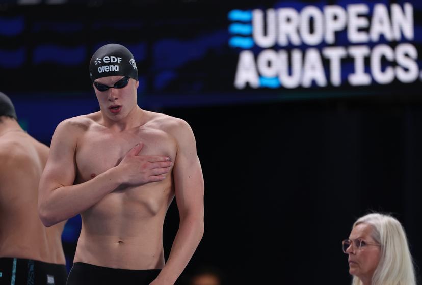 Belgian swimmer Vincent Van Hooydonck pictured before the heats of the men's 50m Freestyle on the sixth day of  the European Aquatics Championships in Paris, France on Saturday 15 August 2026. BELGA PHOTO VIRGINIE LEFOUR