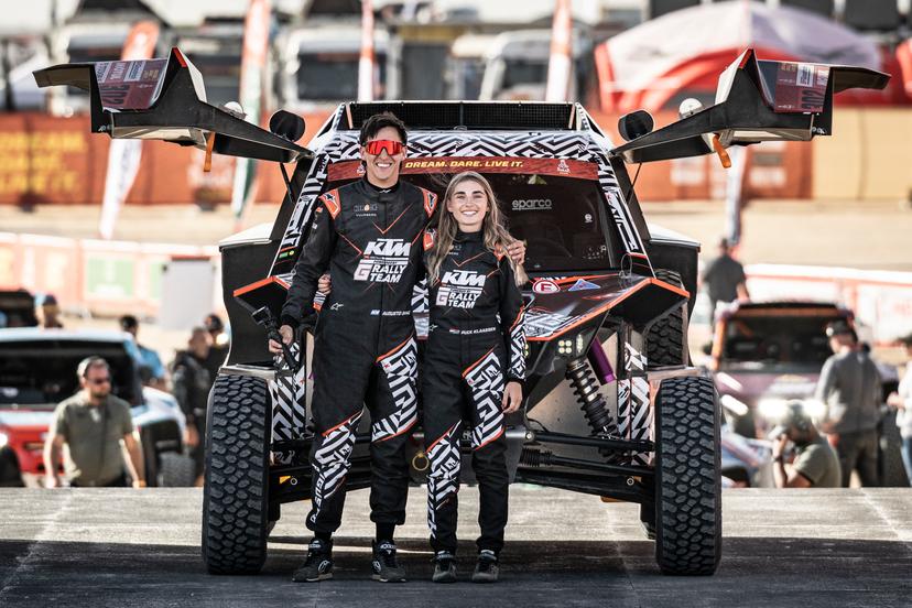 ATTENTION EDITORS - HAND OUT PICTURES - EDITORIAL USE ONLY - MANDATORY CREDIT:  SIMON BAUCHAU  Hand out picture released by Eric Dupain shows Puck Klaasen at the start of stage 2 of the 2026 Dakar rally race in Yanbu, Saoudi Arabia on Saturday 03 January 2026.  *** Belga and Belga Editorial Board decline all responsibility regarding the content of this picture. *** BELGA PHOTO HAND OUT SIMON BAUCHAU