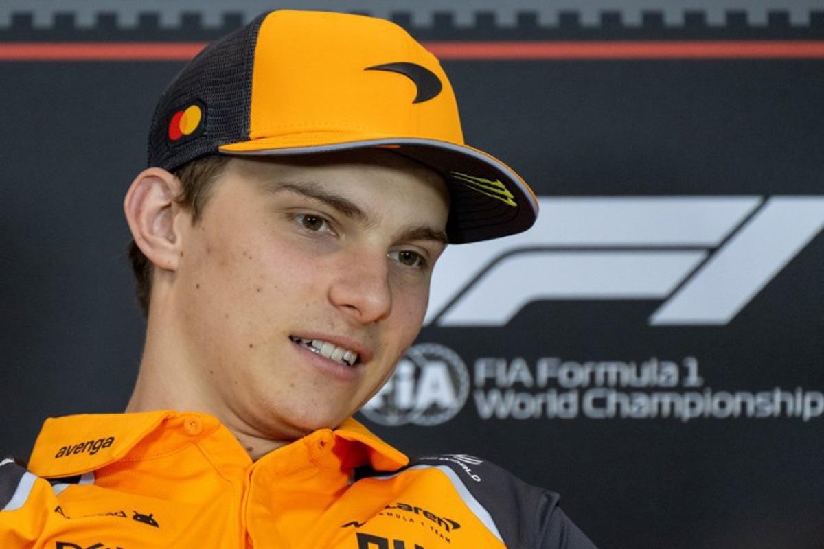 McLaren's Australian driver Oscar Piastri attends a press conference ahead of the 2025 Emilia Romagna Formula One Grand Prix at the Imola autodrome in Imola, on May 15, 2025.   Andrej ISAKOVIC / AFP
