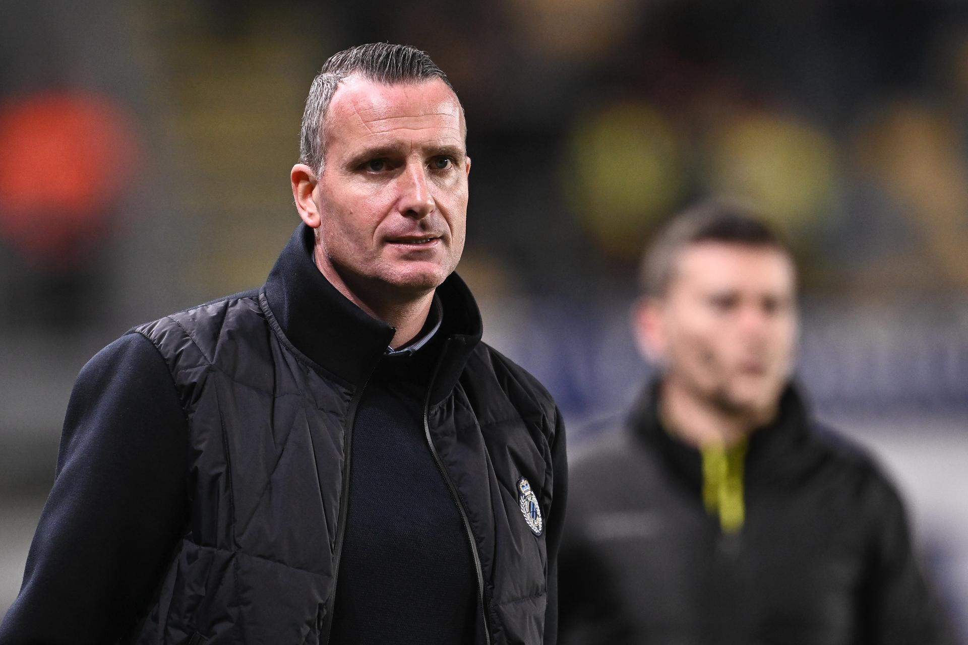 Club's head coach Nicky Hayen pictured during a soccer match between Sint-Truidense V.V. and Club Brugge, Saturday 06 December 2025 in Sint-Truiden, on day 17 of the 2025-2026 'Jupiler Pro League' first division of the Belgian championship. BELGA PHOTO JOHAN EYCKENS