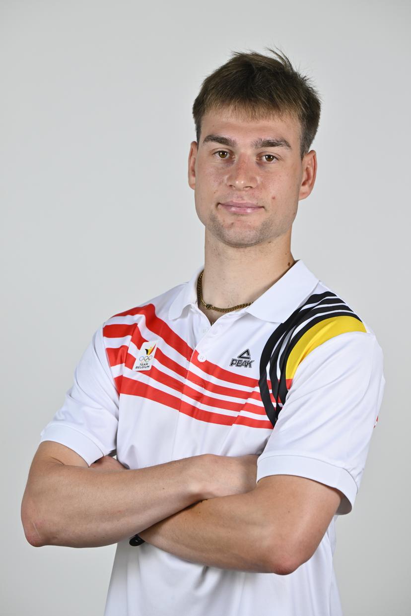 Athlete Adriaan Dewagtere poses for the photographer during the annual training camp of Team Belgium (19-25/05), in Rio Maior, Portugal, Friday 23 May 2025. BELGA PHOTO ERIC LALMAND