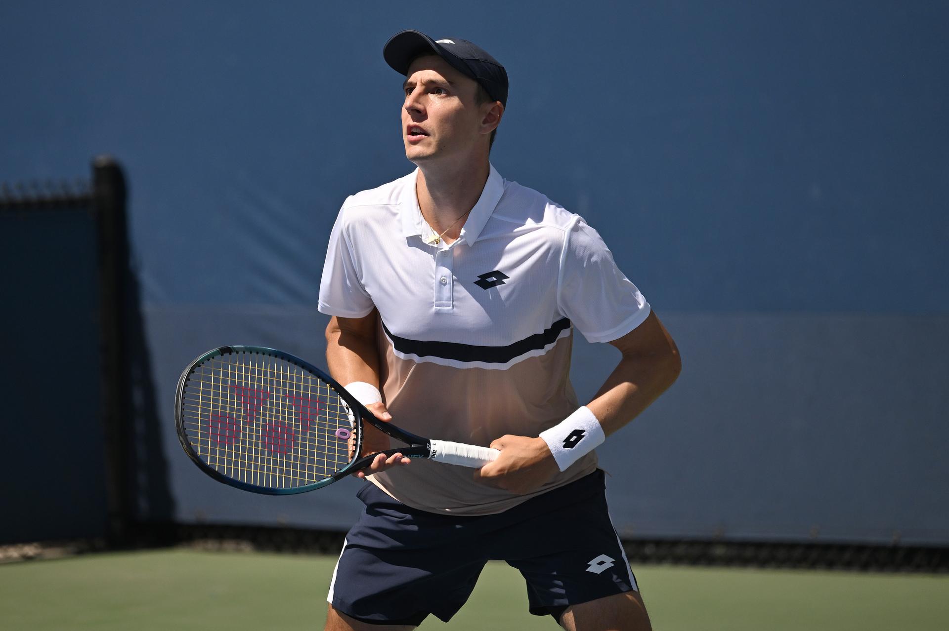 Belgian Kristof Vliegen (black cap) pictured during a tennis match with Uruguayan Behar against Czech-Polish pair Pavlasek-Zielinski, in the first round of the men's doubles of the 2025 US Open Grand Slam tennis tournament in New York City, USA, Saturday 30 August 2025. BELGA PHOTO TONY BEHAR