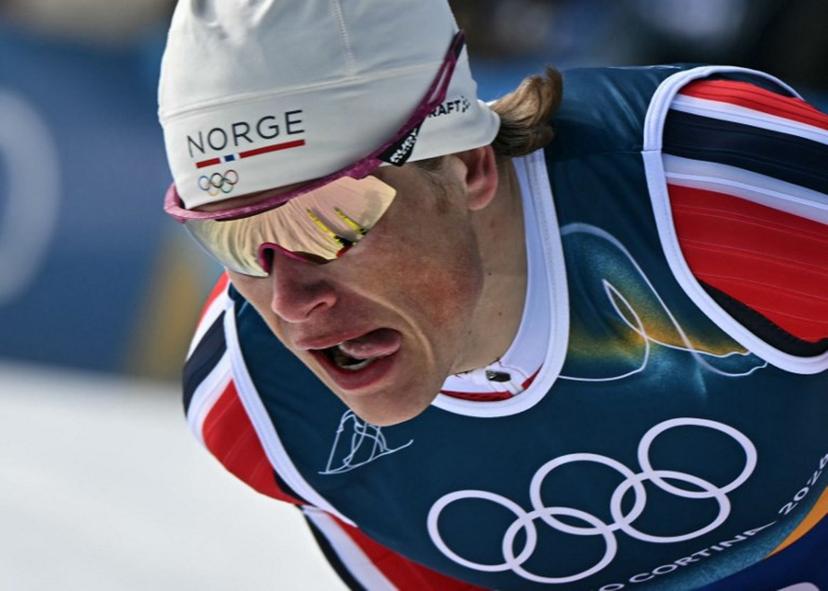 Norway's Johannes Hoesflot Klaebo competes during the men's team cross country free sprint qualification event of the Milano Cortina 2026 Winter Olympic Games at Tesero Cross-Country Skiing Stadium in Lago di Tesero (Val di Fiemme), on February 18, 2026.  Javier SORIANO / AFP