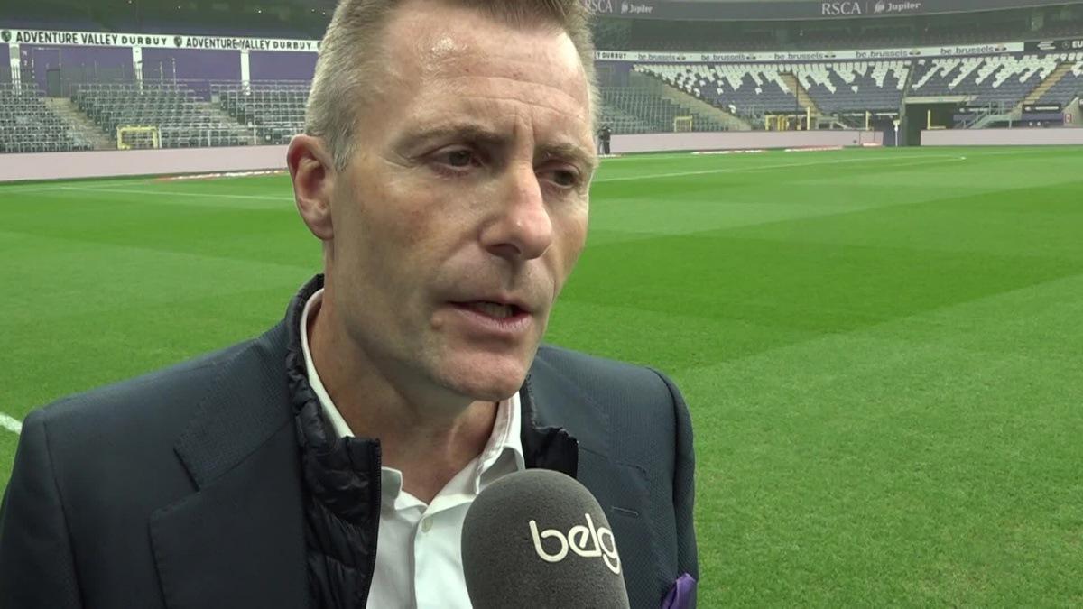 Video showing 00:00:00:00 - 00:03:34:09 New RSC Anderlecht CEO Kenneth Bornauw talking in Dutch before the match against Club Bruges, Sunday 9 November 2025 in the Lotto Park in Brussels. BELGA VIDEO JEROME FETU
