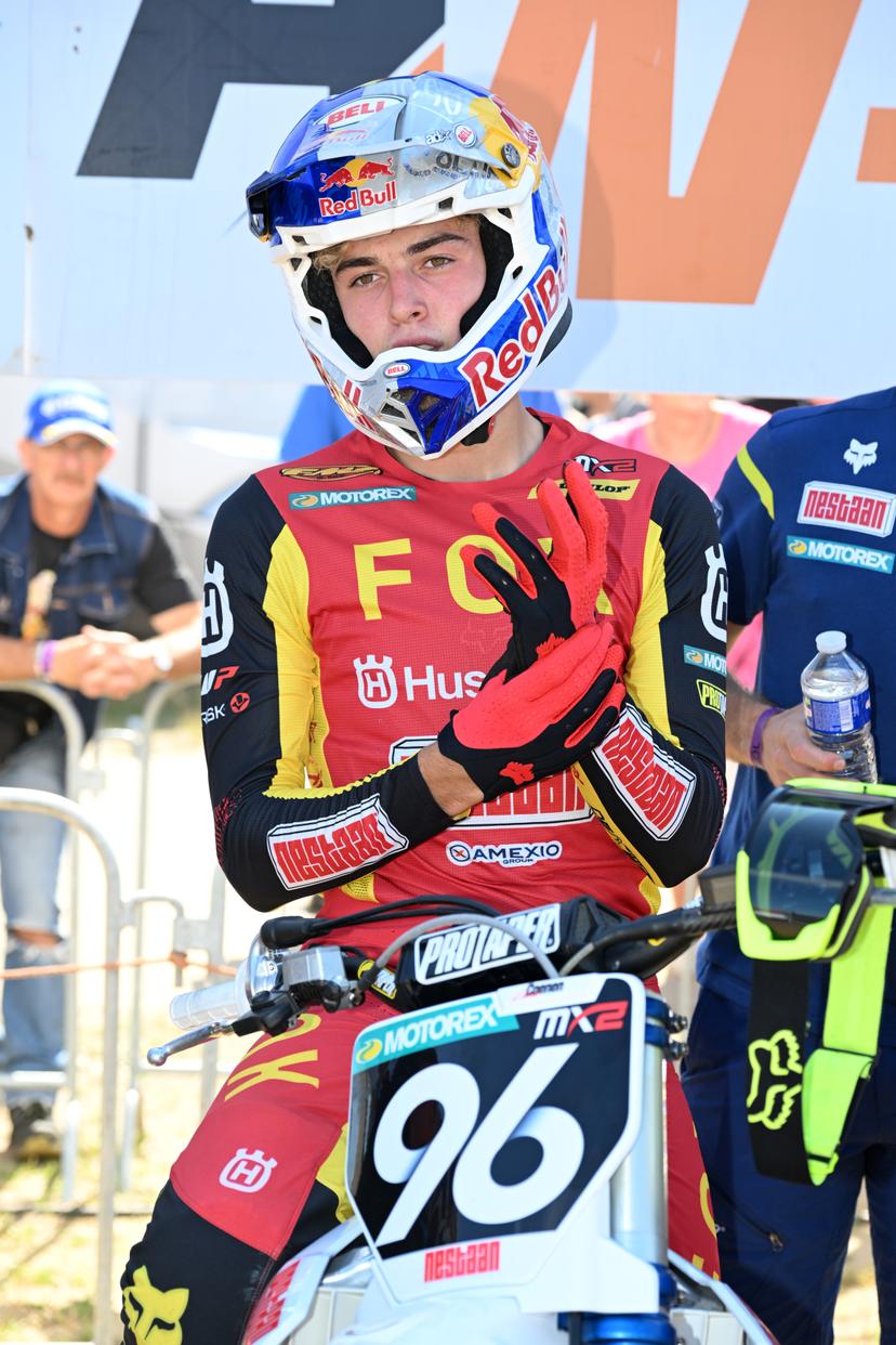 Belgian Lucas Coenen pictured before the sixth stage (6 of 10) of the the Belgian Championships motocross, at Keiheuvel, in Balen, Thursday 15 August 2024. BELGA PHOTO MAARTEN STRAETEMANS