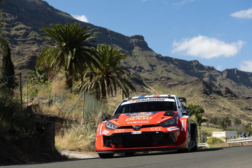 ATTENTION EDITORS - HAND OUT PICTURES - EDITORIAL USE ONLY - MANDATORY CREDIT ' Toyota Gazoo Racing '  This handout picture, distributed by Eric Dupain, shows Sebastien Ogier and Vincent Landais pictured in action during the WRC Rally Islas Canarias in Las Palmas, Spain, Friday 24 April 2026.  PHOTO HANDOUT Toyota Gazoo Racing - McKlein    *** Belga and Belga Editorial Board decline all responsibility regarding the content of this picture. ***