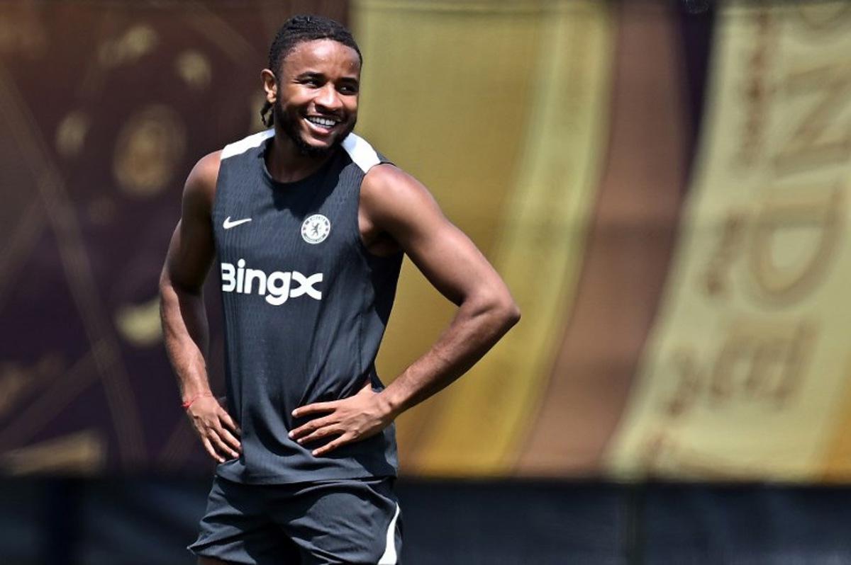 Chelsea's French striker #18 Christopher Nkunku participates in a training session at the New York City Football Club in New York on July 7, 2025, on the eve of the FIFA Club World Cup 2025 semifinal football match between Brazil's Fluminense and England's Chelsea.  Paul ELLIS / AFP