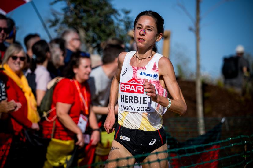 Belgian Chloe Herbiet pictured in action during the Women Elite race at the 2025 SPAR European Cross Country Championships, in Lagoa, Portugal, Sunday 14 December 2025. BELGA PHOTO JASPER JACOBS