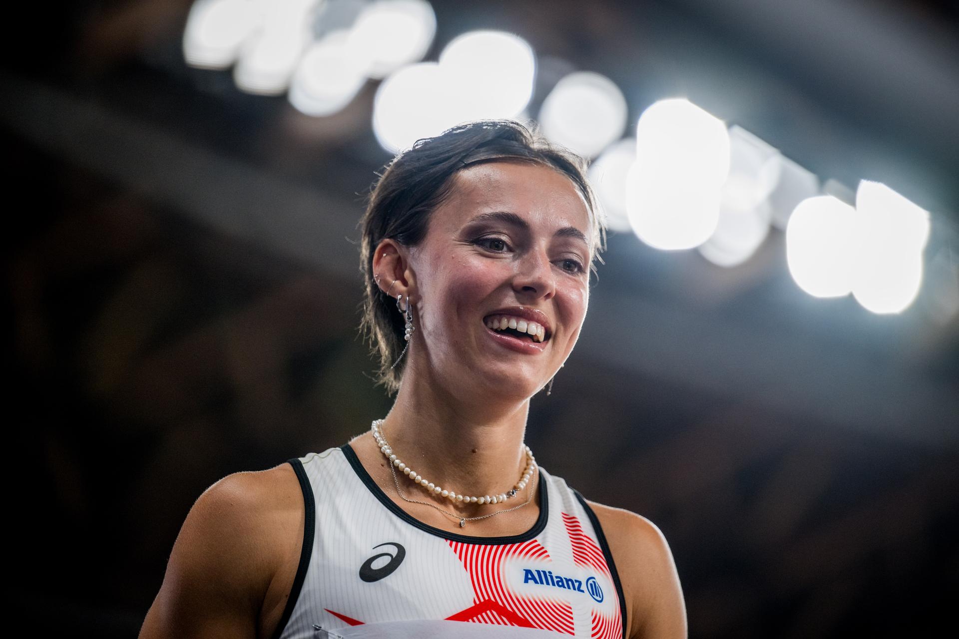 Belgian Rani Rosius pictured after the 100m women, Heat 2, in the World Athletics Championships in Tokyo, Japan, on Saturday 13 September 2025. The outdoor Worlds are taking place from 13 to 21 September. BELGA PHOTO JASPER JACOBS