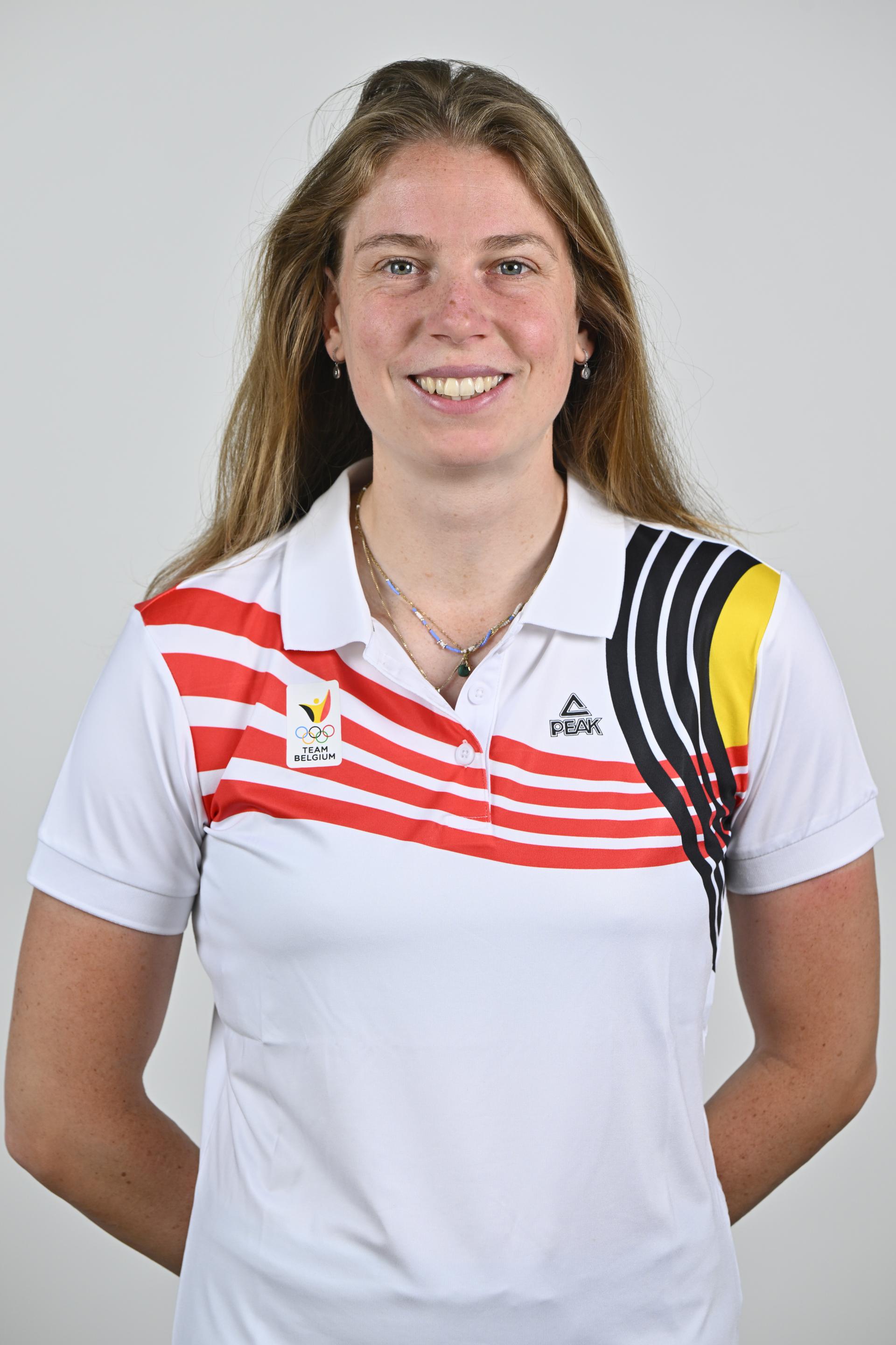 Athlete Eve Bouvard poses for the photographer during the annual training camp of Team Belgium (19-25/05), in Rio Maior, Portugal, Friday 23 May 2025. BELGA PHOTO ERIC LALMAND