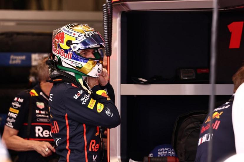 Red Bull Racing's Dutch driver Max Verstappen gestures in the garage during the qualifying session of the Sao Paulo Formula One Grand Prix at the Jose Carlos Pace racetrack, aka Interlagos, in Sao Paulo, Brazil on November 8, 2025.  JEAN CARNIEL / POOL / AFP