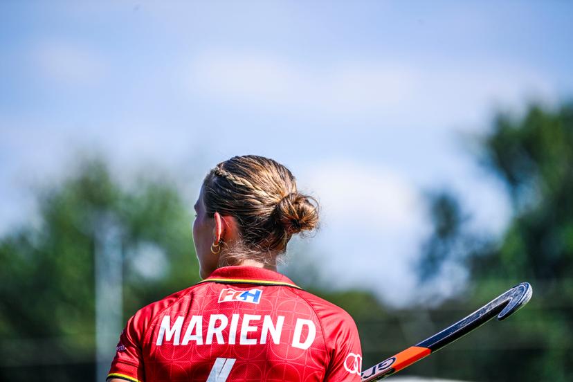 Belgium's Delphine Marien pictured during a hockey game between Belgian national team Red Panthers and The Netherlands, match 16/16 in the group stage of the 2025 women's FIH Pro League, Sunday 29 June 2025 in Antwerp. BELGA PHOTO TOM GOYVAERTS
