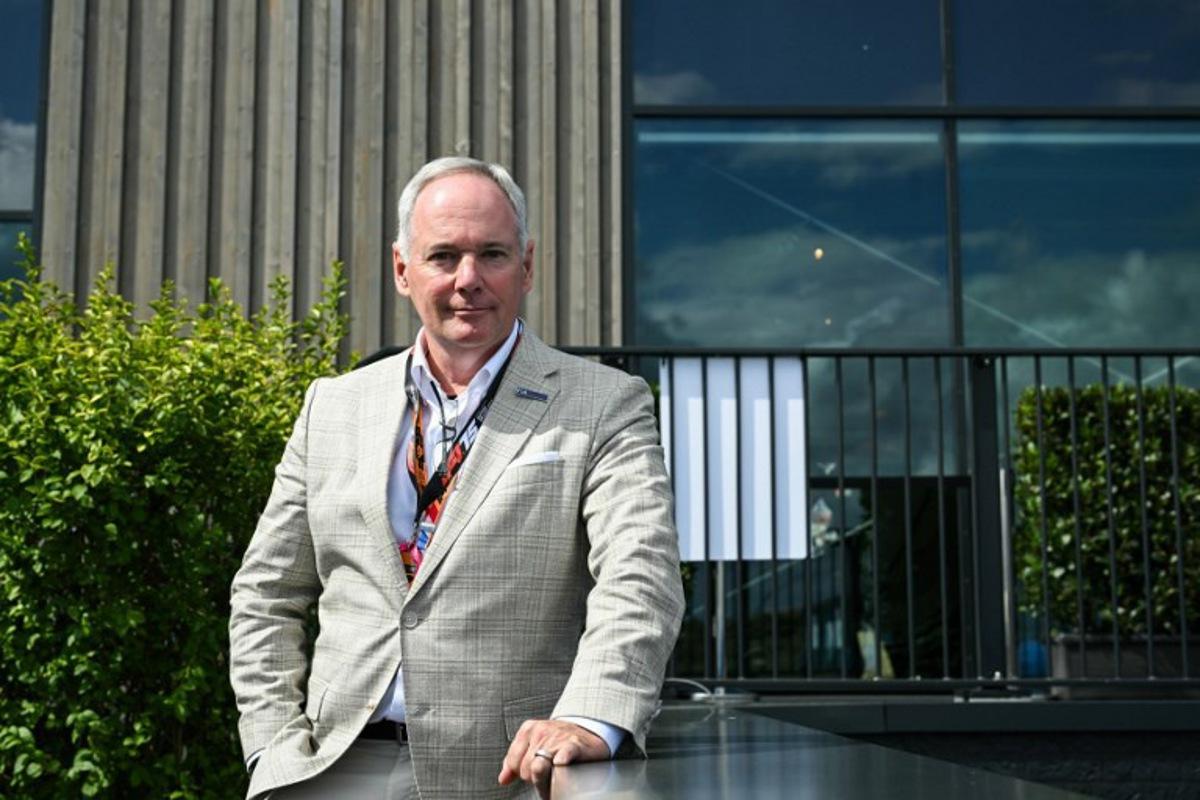 US motor sport official and candidate to the FIA Presidency Tim Mayer poses ahead of the Formula One Dutch Grand Prix at The Circuit Zandvoort, western Netherlands, on August 30, 2025.  NICOLAS TUCAT / AFP