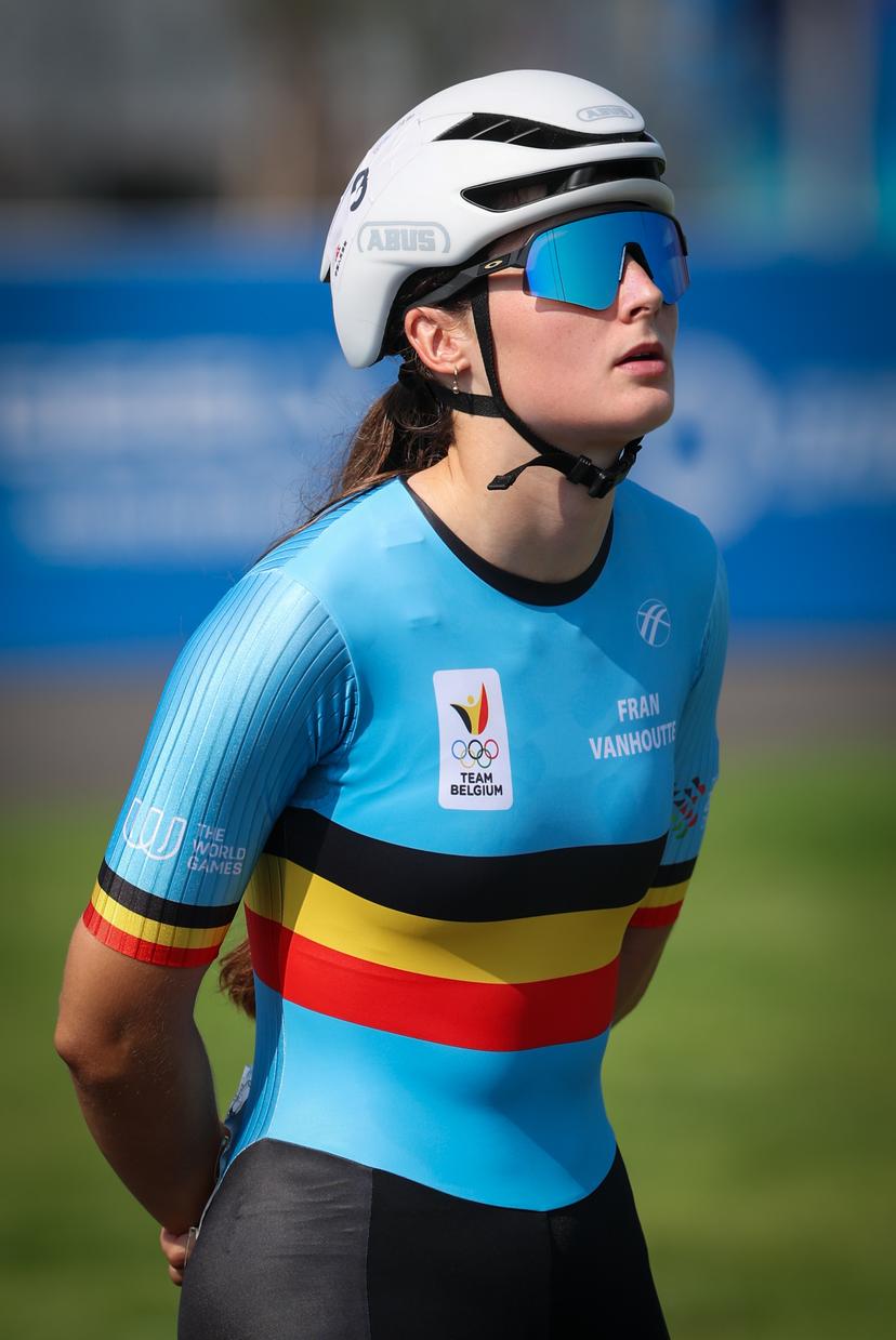 Belgian Fran Vanhoutte pictured during a speed skating competition during the World Games 2025, in Chenghdu, China, on Tuesday 12 August 2025. This year, the World Games take place from 07 to 17 augustus. BELGA PHOTO VIRGINIE LEFOUR
