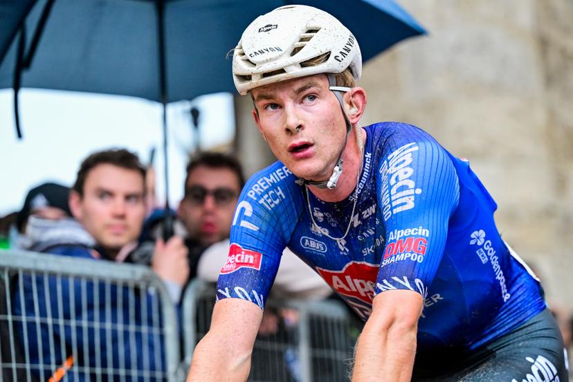 Dutch Tibor Del Grosso of Alpecin-Premier Tech pictured after the second stage of the Tirreno-Adriatico cycling race, from Camaiore to San Gimignano (206 km), Italy, Tuesday 10 March 2026. BELGA PHOTO DIRK WAEM