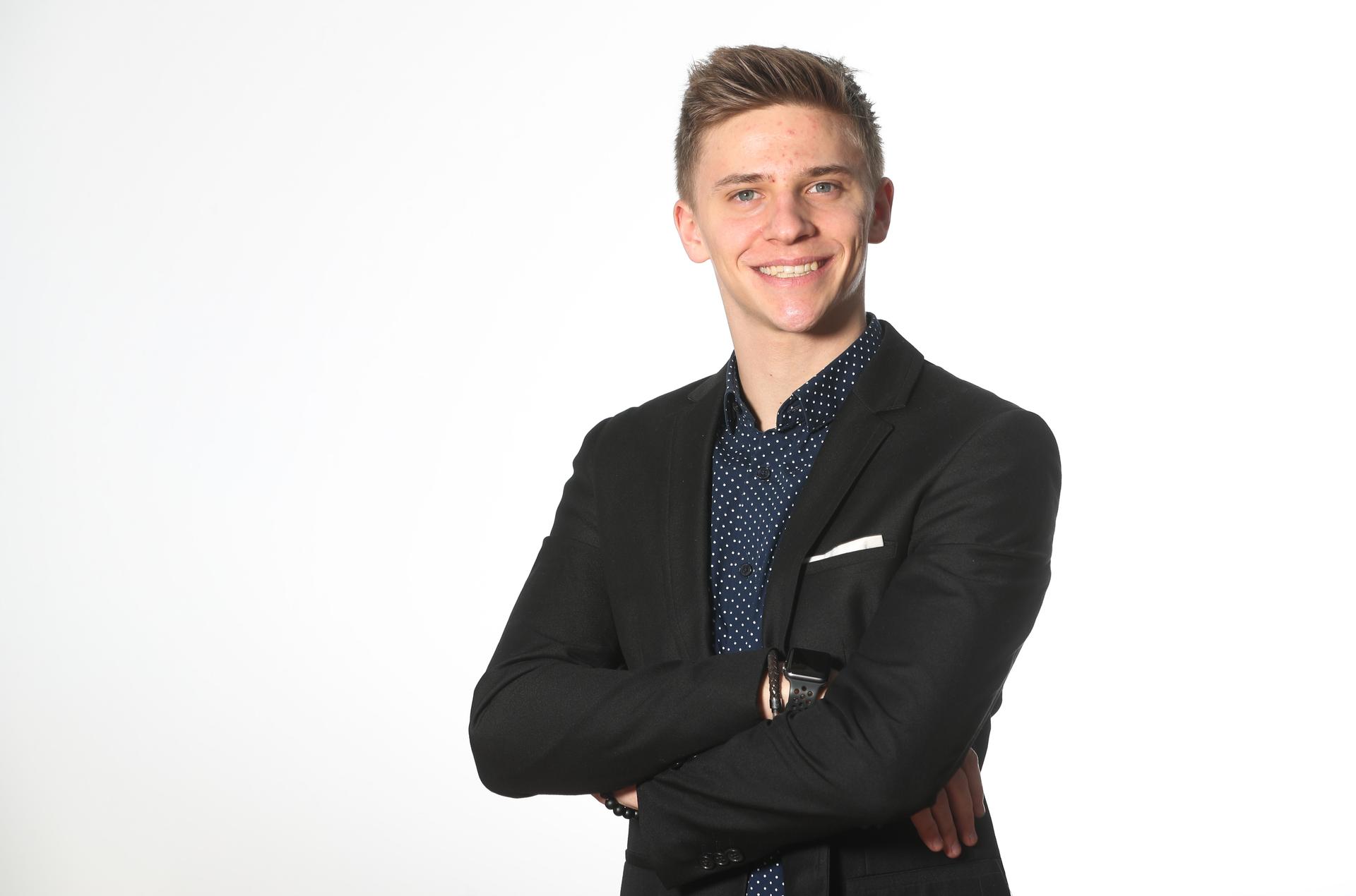 Loris Cresson poses for the photographer at the presentation of sportswomen and -men with an elite sports contract of Adeps, the sports ministry of the Federation Wallonia - Brussels in on Tuesday 29 January 2019 in Brussels. BELGA PHOTO VIRGINIE LEFOUR