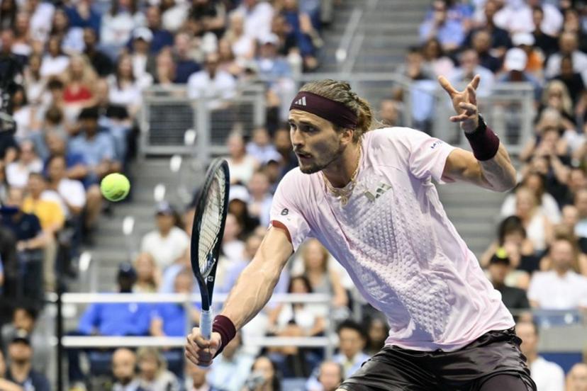 Germany's Alexander Zverev hits a return to USA's Ben Shelton during the men's singles final tennis match on day fifteen of the US Open tennis tournament at the USTA Billie Jean King National Tennis Center in New York on September 13, 2026.  ANGELA WEISS / AFP