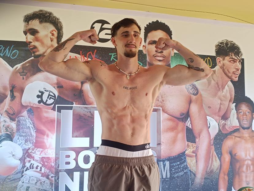 Belgian Antoine Vanackere celebrates after winning the IBF International Super-Lightweight Champion fight at the Gala de Louvain-la-Neuve boxing gala, Saturday 14 June 2025. BELGA PHOTO BERNARD CERF