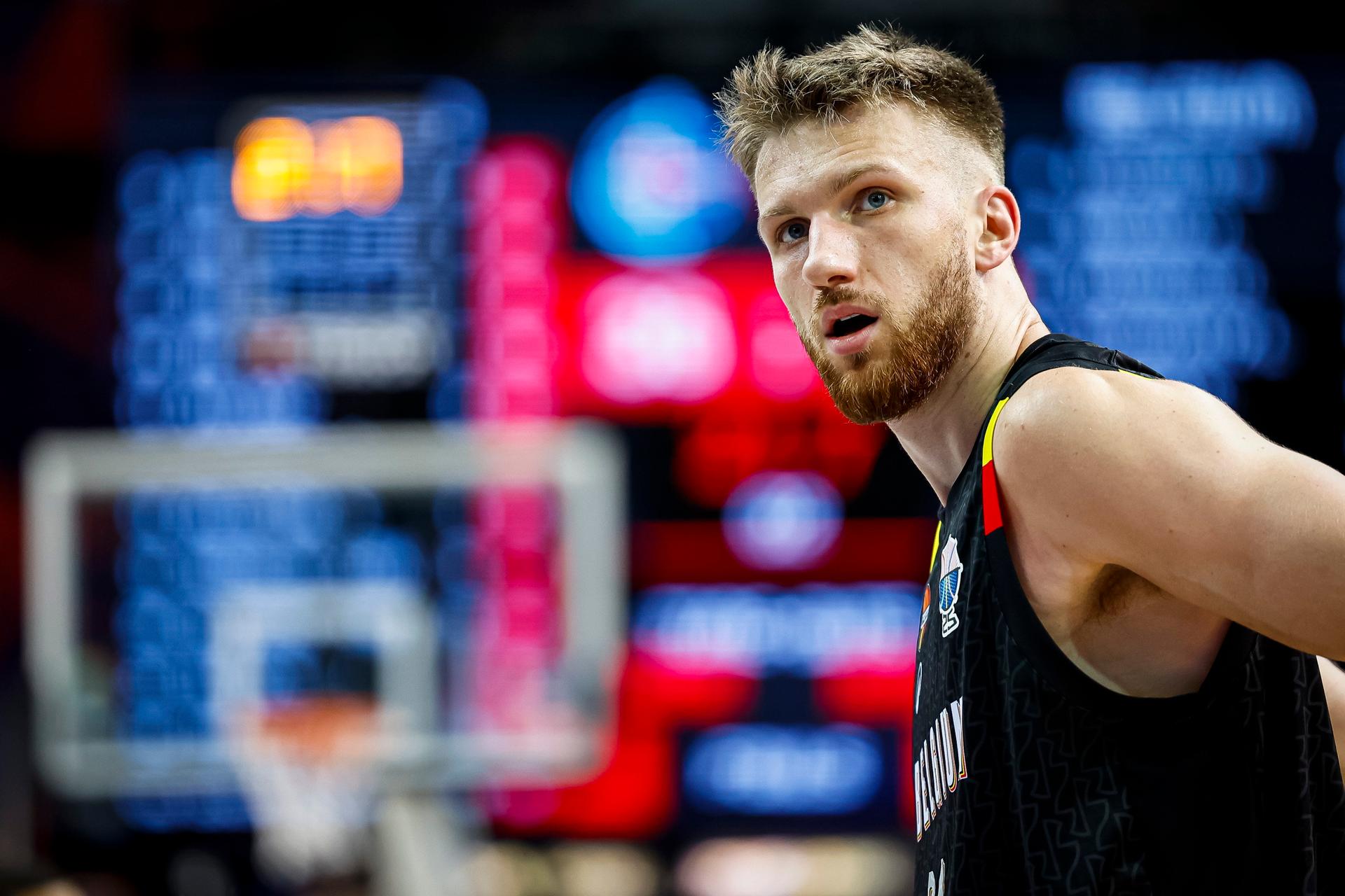 Belgium's Andy Van Vliet pictured during a basketball match between Belgium's national team Belgian Lions and Iceland, Saturday 30 August 2025 in Katowice, Poland, the second game of the group stage of the Eurobasket 2025 European championships. BELGA PHOTO TOMASZ SOKOLOWSKI *** BELGIUM ONLY ***
