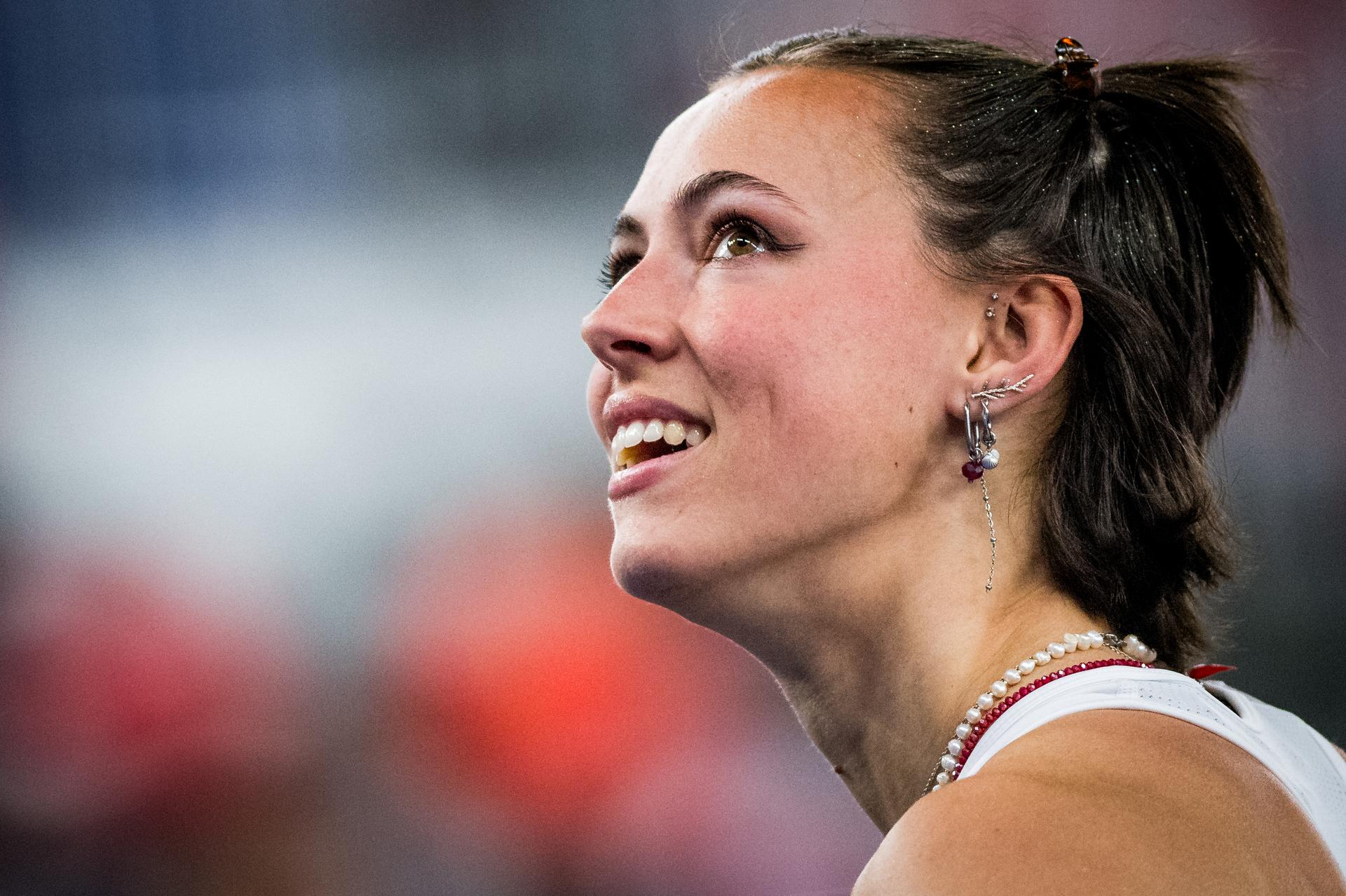 Belgian Rani Rosius pictured after pictured in action during the women's 60m sprint, at the World Athletics Indoor Championships, in Nanjing, China, Saturday 22 March 2025. The championships take place from 21 to 23 March. BELGA PHOTO JASPER JACOBS