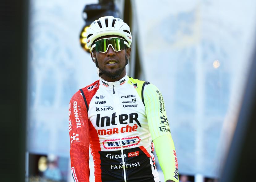 Eritrean Biniam Girmay Hailu of Intermarche-Wanty pictured at the start of the men's race of the 'Ronde van Vlaanderen/ Tour des Flandres/ Tour of Flanders' one day cycling race, 268,9km from Brugge to Oudenaarde, Sunday 06 April 2025. BELGA PHOTO DAVID PINTENS