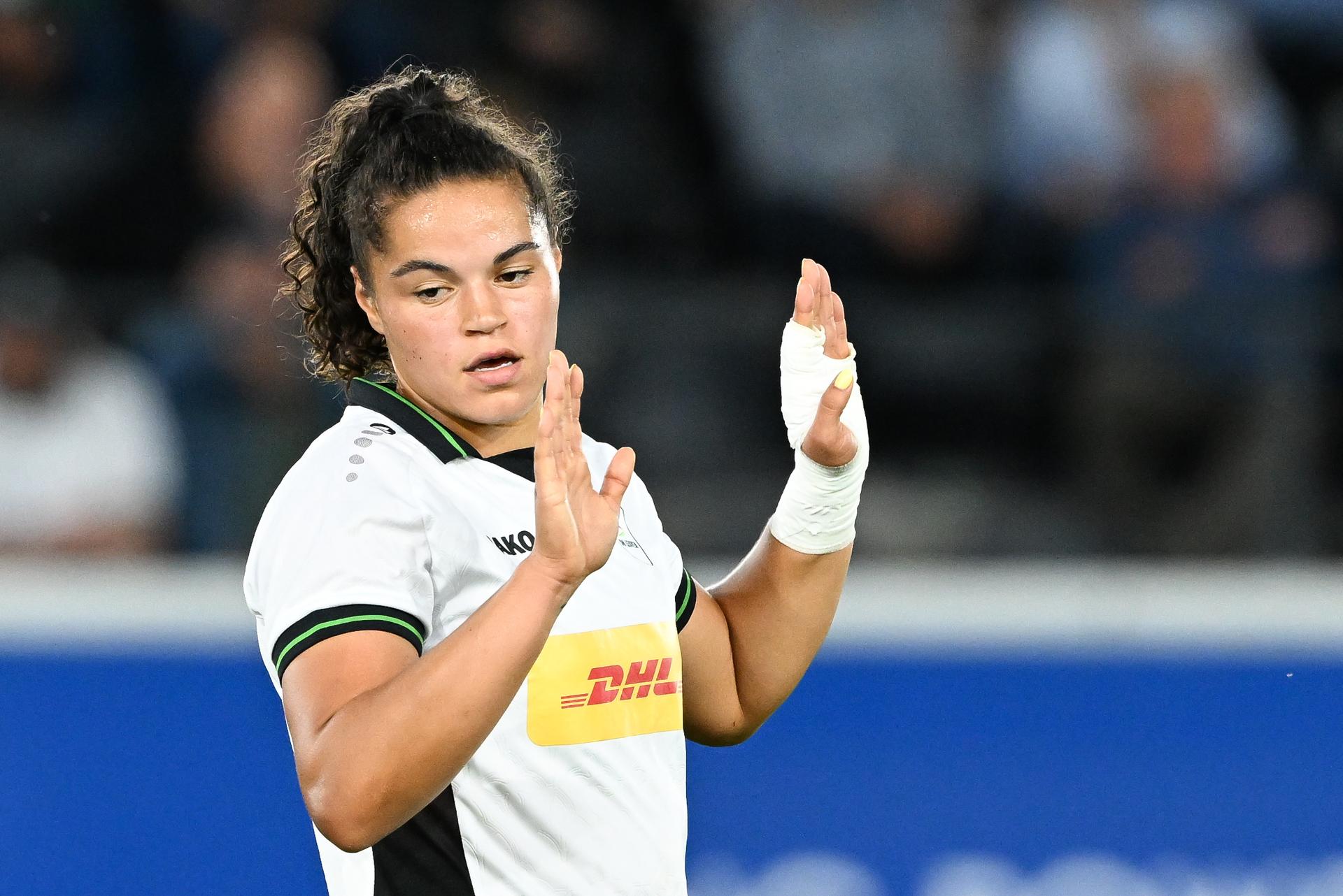 OHL's Jada Conijnenberg reacts during a game between Oud-Heverlee Leuven Women and Poland women team Czarni Sosnowiec,  Wednesday 2 September 2026 in Leuven, a return leg in the third round qualification game in the UEFA Women's Champions League. OHL Women won 1-4 the first leg. BELGA PHOTO JILL DELSAUX