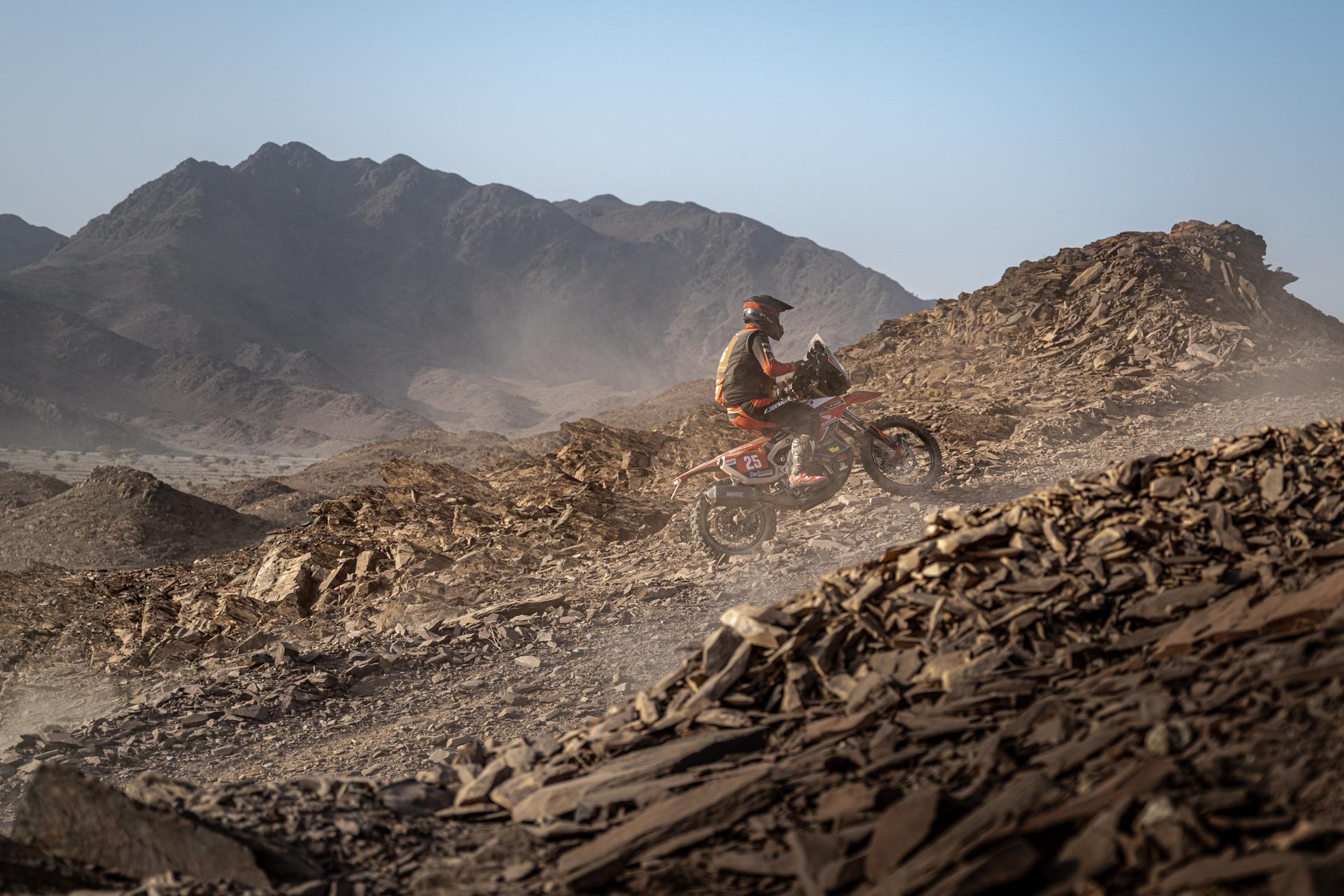 ATTENTION EDITORS - HAND OUT PICTURES - EDITORIAL USE ONLY - MANDATORY CREDIT:  Simon Bauchau  Hand out picture released by Eric Dupain shows Jerome Martiny during stage 2 of the 2026 Dakar rally race in AlUla, Saoudi Arabia on Monday 05 January 2026.  *** Belga and Belga Editorial Board decline all responsibility regarding the content of this picture. *** BELGA PHOTO HAND OUT SIMON BAUCHAU