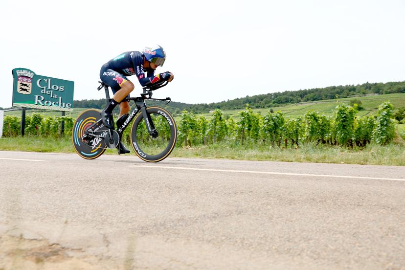 Dutch Danny van Poppel of Red Bull-Bora-Hansgrohe pictured in action during stage 7 of the 2024 Tour de France cycling race, an individual time trial from Nuits-Saint-Georges to Gevrey-Chambertin, France (25,3 km) on Friday 05 July 2024. The 111th edition of the Tour de France starts on Saturday 29 June and will finish in Nice, France on 21 July.  BELGA PHOTO DAVID PINTENS