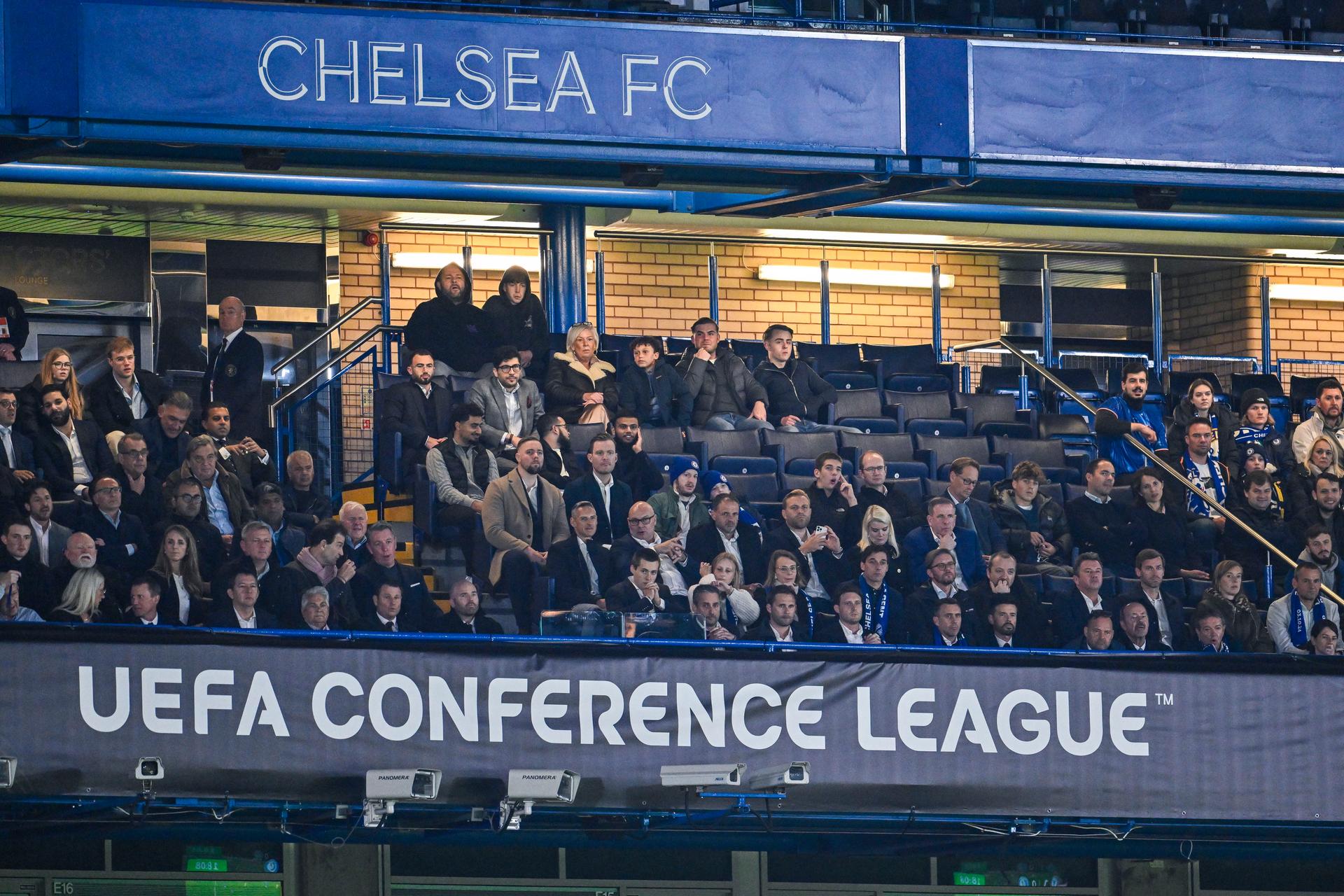 Gent's owner Sam Baro pictured during a soccer match between British team Chelsea FC and Belgian team KAA Gent, Thursday 03 October 2024 in London, for the opening day of the UEFA Conference League tournament. BELGA PHOTO TOM GOYVAERTS