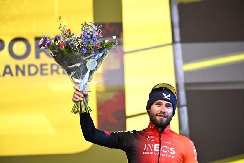Belgian Xandro Meurisse of Alpecin-Deceuninck pictured on the podium after the 'E3 Saxo Bank Classic' one day cycling race, 208,8 km from and to Harelbeke, on . BELGA PHOTO JASPER JACOBS