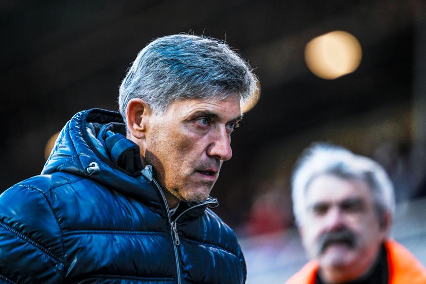 STVV's head coach Felice Mazzu pictured after winning a soccer match between Beerschot VA and Sint-Truidense VV, Saturday 29 March 2025 in Antwerp, on day 1 (out of 6) of the Relegation Play-offs of the 2024-2025 'Jupiler Pro League' first division of the Belgian championship. BELGA PHOTO TOM GOYVAERTS