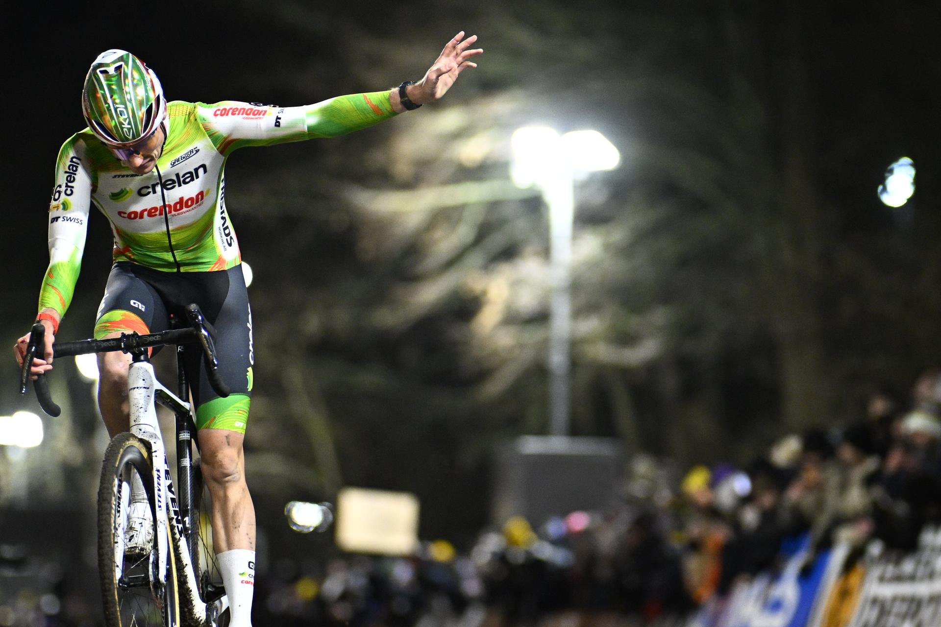 Belgian Joran Wyseure pictured in action during the men elite race of Diegem Cross cyclocross cycling event, Tuesday 30 December 2025 in Diegem, stage 6/8 in the Superprestige cyclocross cycling competition. BELGA PHOTO JASPER JACOBS