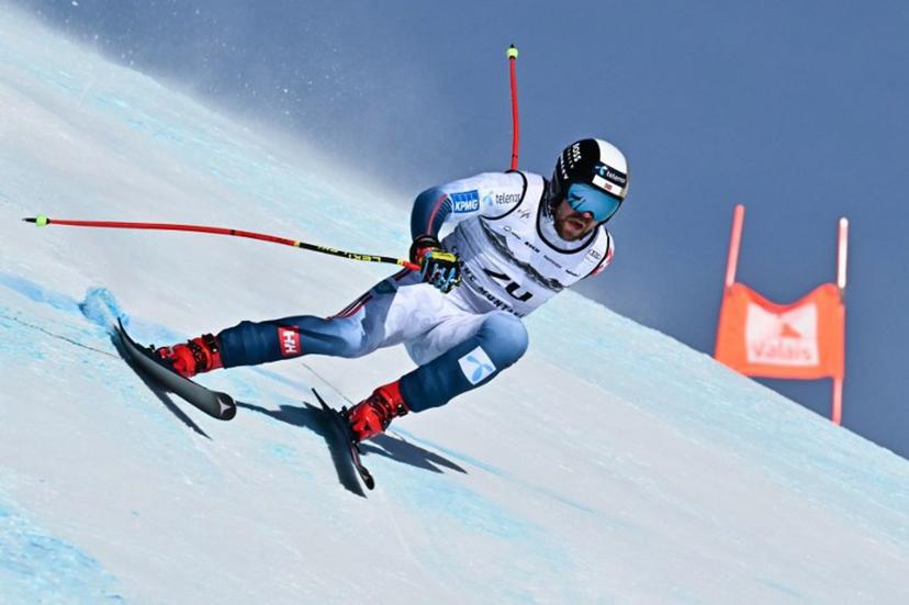 Norway's Aleksander Aamodt Kilde competes in the men's downhill race part of the FIS Alpine Ski World Cup 2025-2026, in Crans Montana, Switzerland, on February 1, 2026.  Fabrice COFFRINI / AFP
