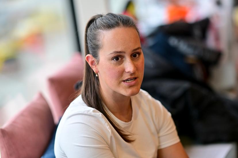 Belgian snowboarder Evy Poppe pictured ahead of the presentation of the official Belgian outfit of 'Team Belgium' for the Milano Cortina 2026 Olympic and Paralympic Games, at the gala event 'Styled to the Winter Games' of the BOIC-COIB Belgian olympic committee, Thursday 16 October 2025, in Zaventem. BELGA PHOTO DIRK WAEM