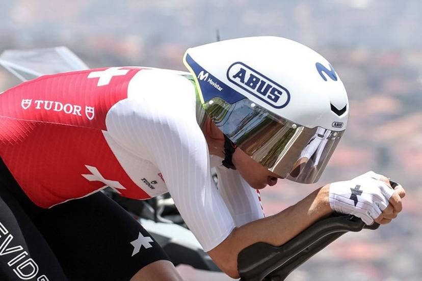 Swiss rider Marlen Reusser competes in the women's Elite Individual Time Trial cycling event during the UCI 2025 Road World Championships, in Kigali, on September 21, 2025.  Anne-Christine POUJOULAT / AFP