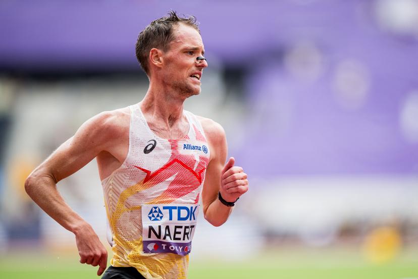 Belgian Koen Naert pictured in action during the final marathon men, at the World Athletics Championships in Tokyo, Japan, on Monday 15 September 2025. The outdoor Worlds are taking place from 13 to 21 September. BELGA PHOTO JASPER JACOBS