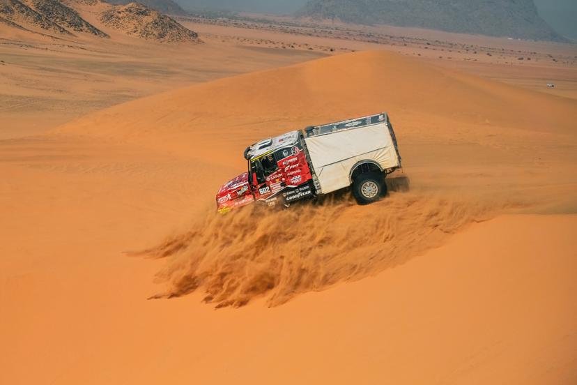 ATTENTION EDITORS - HAND OUT PICTURES - EDITORIAL USE ONLY - MANDATORY CREDIT: 'Team De Rooy'  Hand out picture released by Eric Dupain shows Ales Loprais, David Kripal and Jiri Stross during stage 10 of the 2026 Dakar rally race in Bisha, Saudi Arabia on Wednesday 14 January 2026.  *** Belga and Belga Editorial Board decline all responsibility regarding the content of this picture. *** PHOTO HAND OUT - TEAM DE ROOY