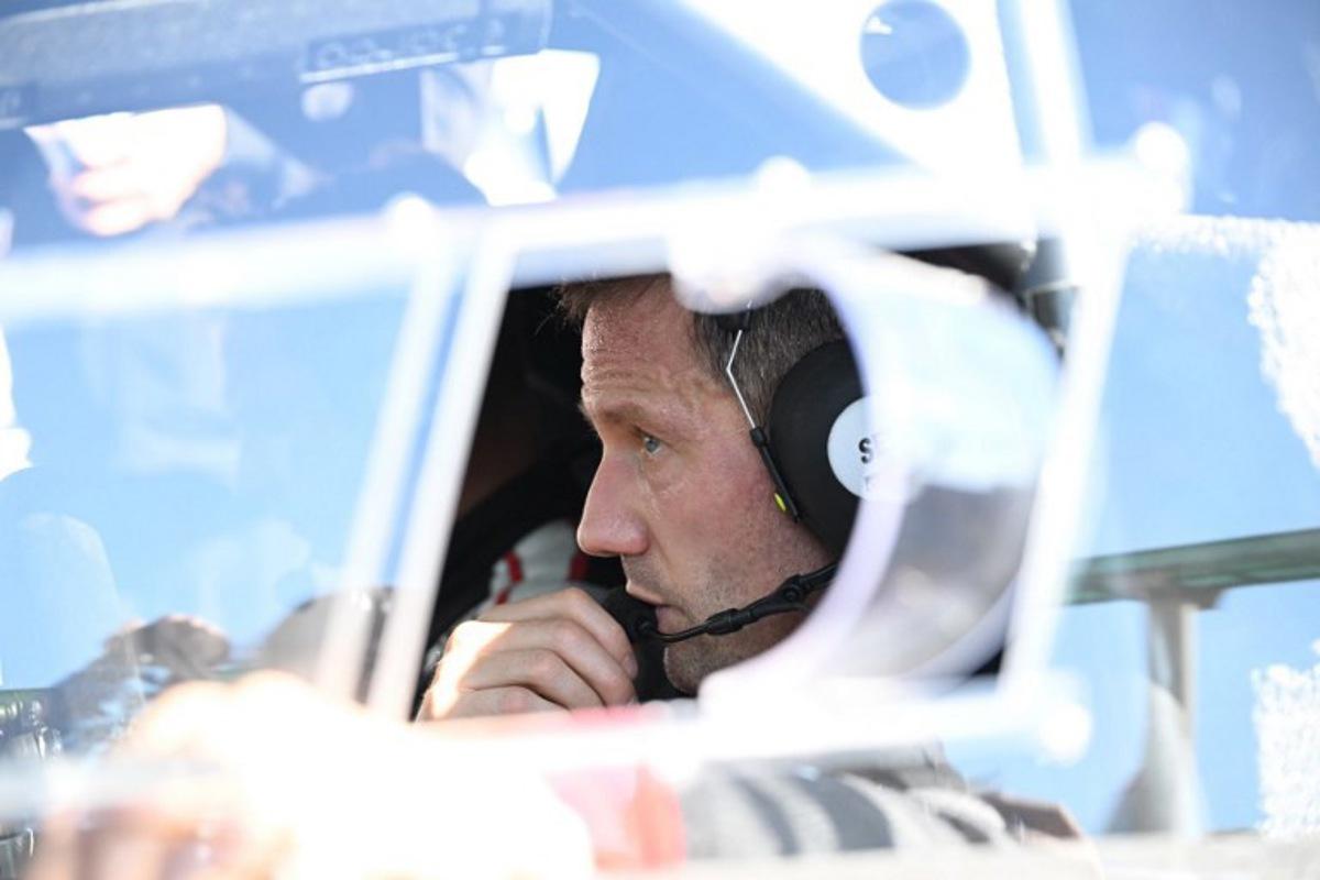 Sebastien Ogier of France arrives at the Enakyo park for Regroup during the Rally Japan, the 13th round of the FIA World Rally Championships in Nakatsugawa city, Gifu prefecture on November 8, 2025.  Toshifumi KITAMURA / AFP