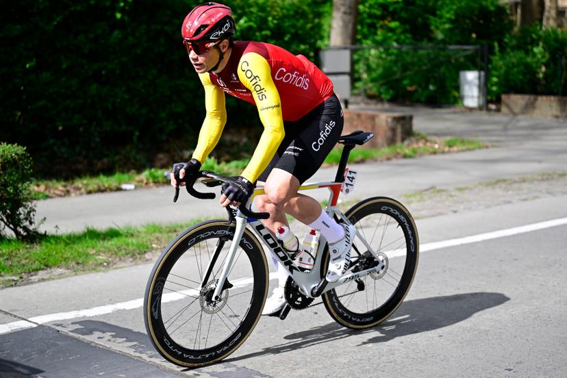 Belgian Milan Fretin of Cofidis pictured in action during the 'Classic Brugge-De Panne' men's elite one-day cycling race, 195,6 km from Brugge to De Panne, Wednesday 26 March 2025. BELGA PHOTO DIRK WAEM